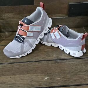 ON Running Gray and Coral Sneakers